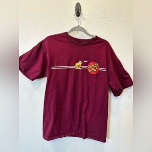 Santa Cruz Skateboards Maroon Short Sleeve Tee